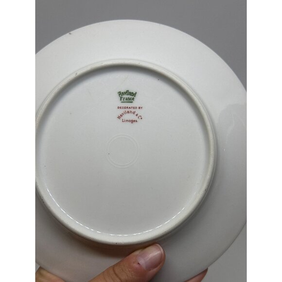 VTG Haviland Limoges Woodbine Bread Plate 6" | Schleiger 101 Autumn Gold Trim - Picture 5 of 6